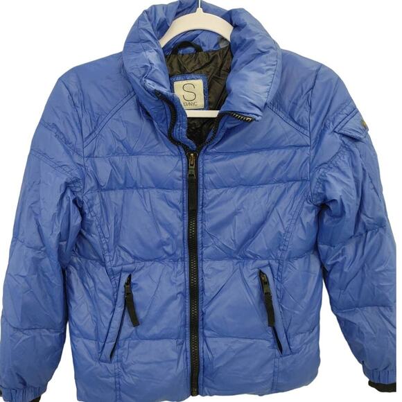 S 13/NYC Girls Puffer Down Jacket Full Zip Sz 10 Blue - Picture 1 of 9